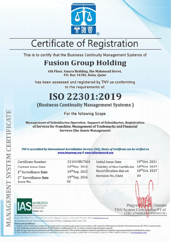 ISO 22301:2019 Business Continuity Management Systems