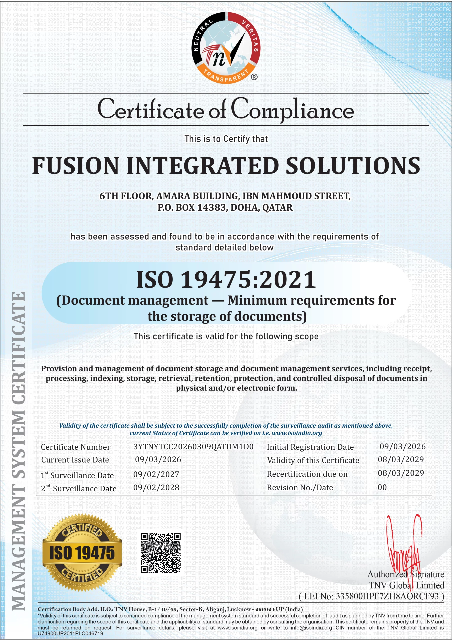 ISO 19475:2021 <br> Document Management