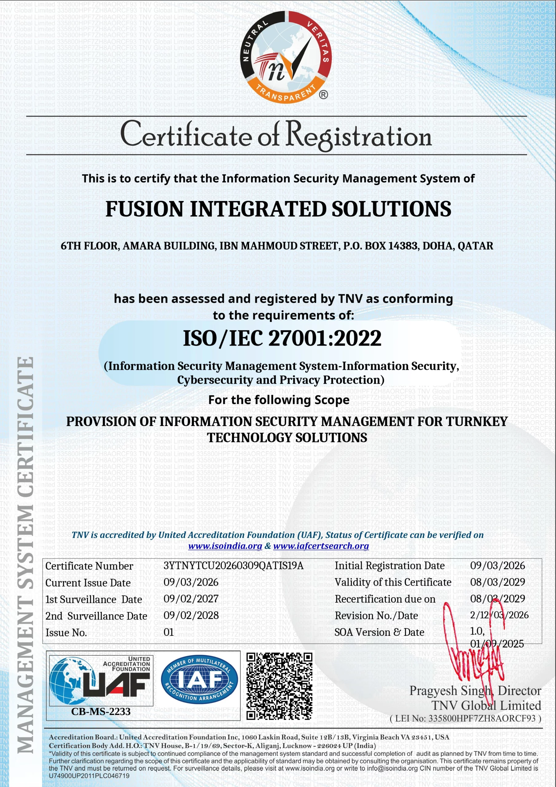 ISO 27001:2022 <br> Information Security Management
