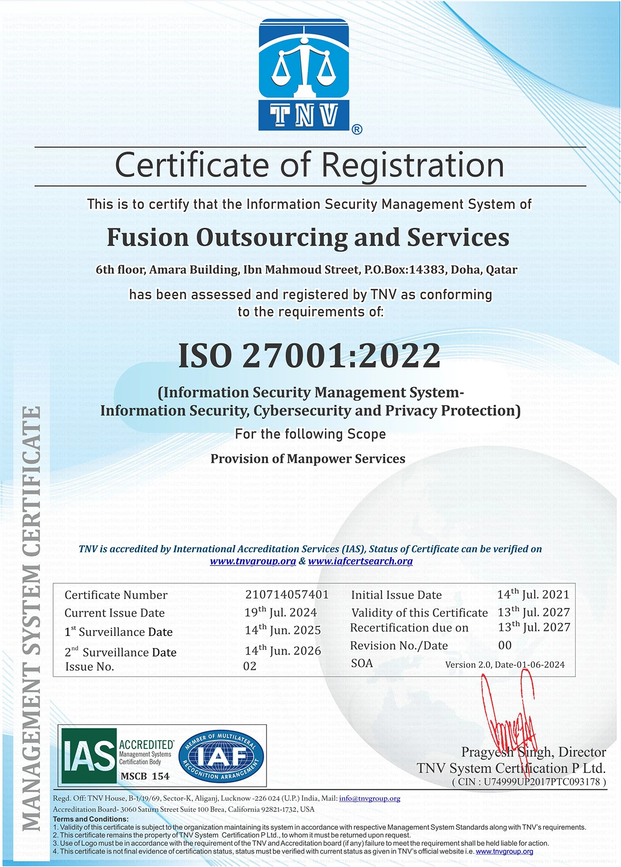  ISO 27001: 2022 <br> Information Security Management