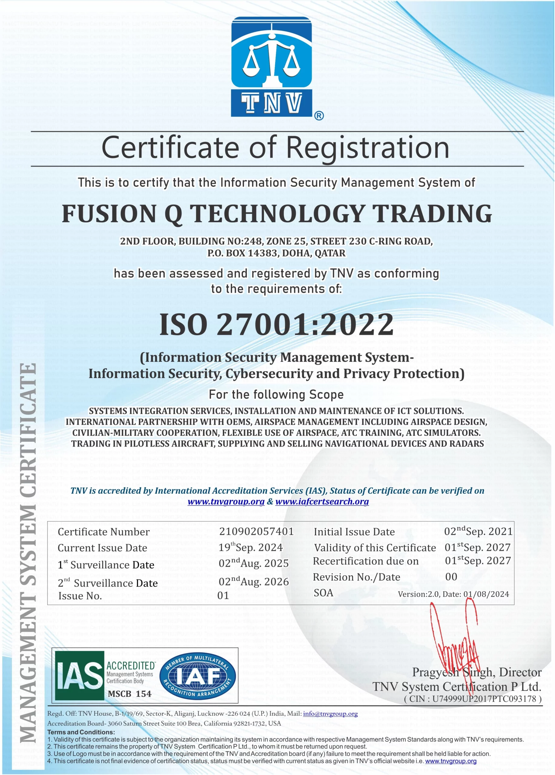 ISO 27001: 2022 <br> Information Security Management