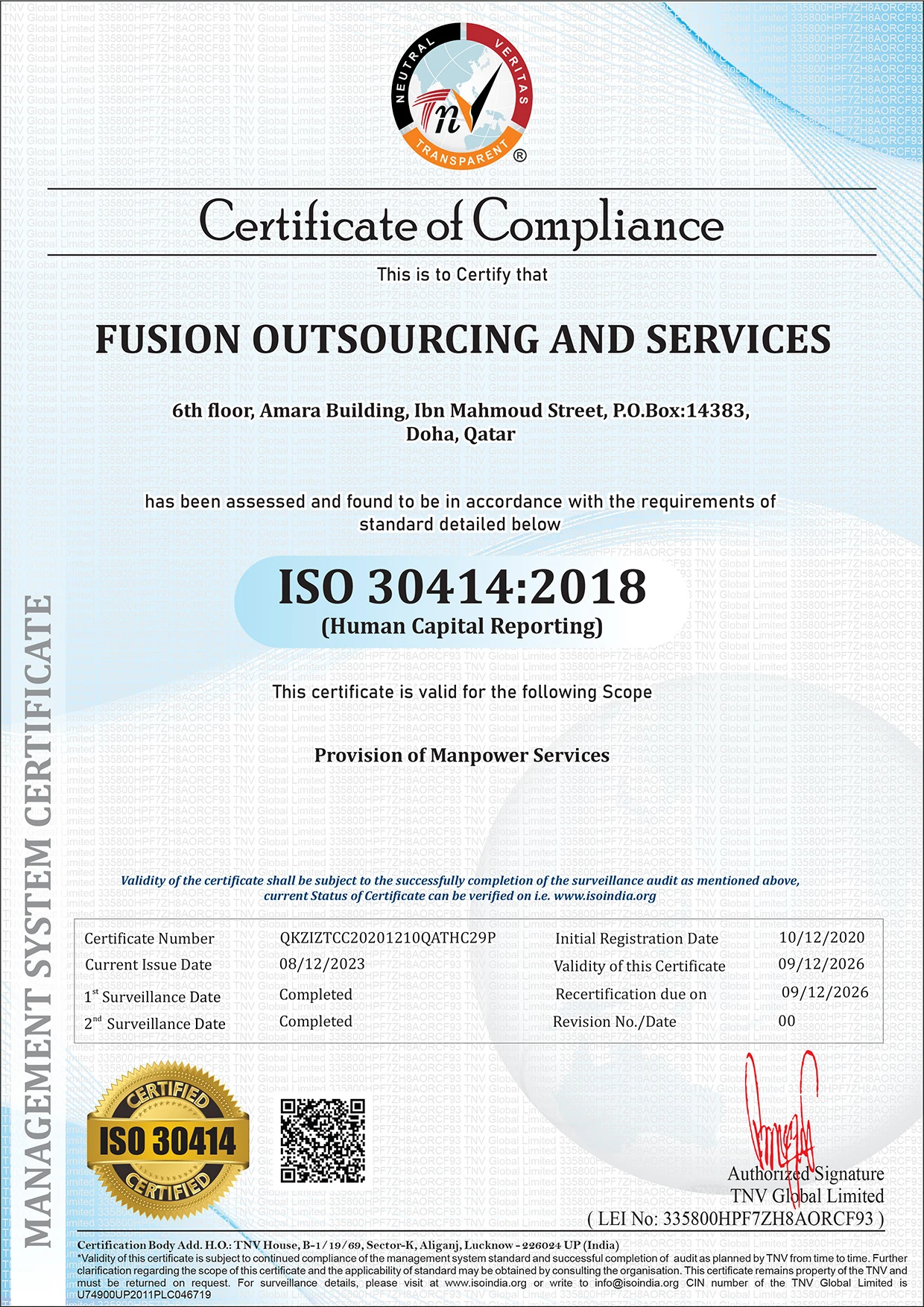 ISO 30414:2018 <br> Human Resource Management — Guidelines For Internal & External Human Capital Reporting