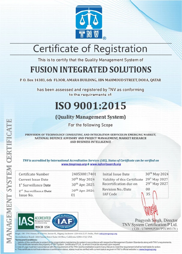 ISO 9001:2015 <br> Quality Management Systems